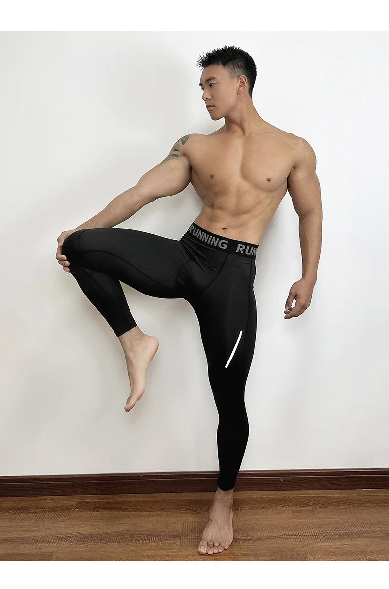 Mens Tight Compression Pants Quick Dry Fit Sportswear Running Tights Men Legging Fitness Training Sexy Sport Gym Leggings